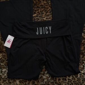 Juicy Couture Bling Foldover Flare Leggings Size Large